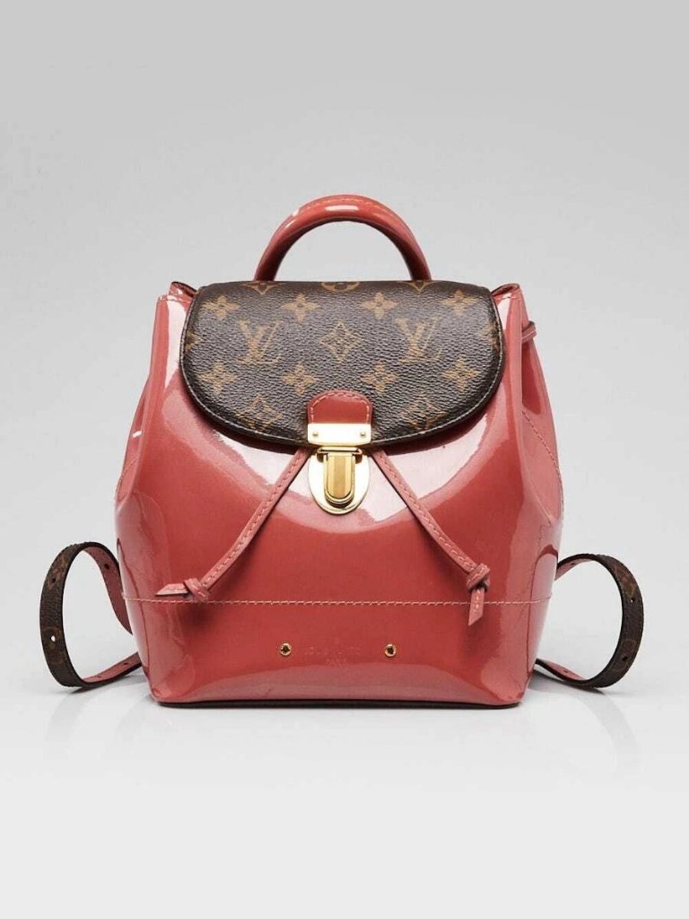 Louis Vuitton Monogram Coated Canvas and Rose Vernis Hot Springs Backpack Bag